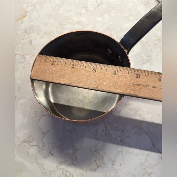 Rare Early Antique 1900s Copper Pot Cast Iron Handle Copper Rivets Tin Lined HTF - Picture 7 of 10